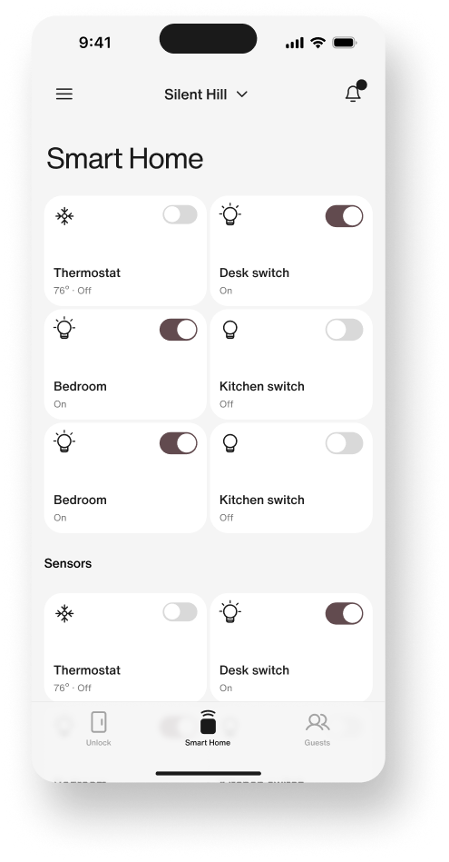 Resident app — smart home controls